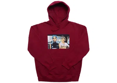 Pre-owned Supreme Men's  Nan Goldin Misty And Jimmy Paulette Hooded Sweatshirt In Cardinal