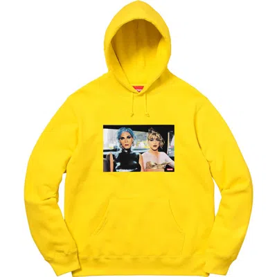 Pre-owned Supreme Men's  Nan Goldin Misty And Jimmy Paulette Hooded Sweatshirt In Yellow