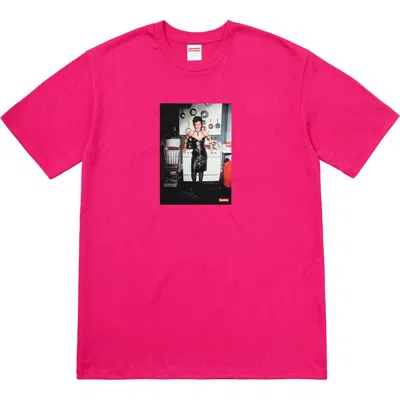 Pre-owned Supreme Men's  Nan Goldin Nan As A Dominatrix Tee Shirt In Hot Pink