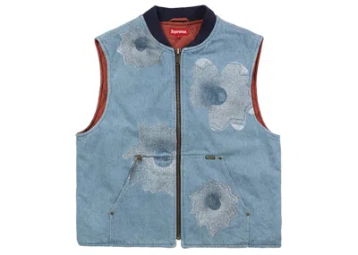 Pre-owned Supreme Men's  Nate Lowman Work Vest In Denim In Blue