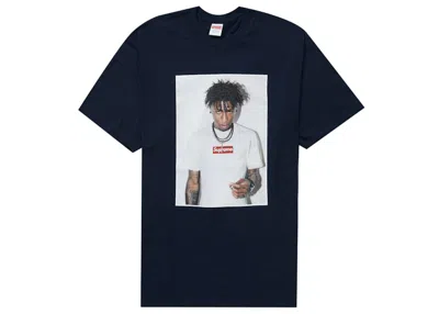 Pre-owned Supreme Men's  Nba Youngboy Tee Shirt In Navy Blue