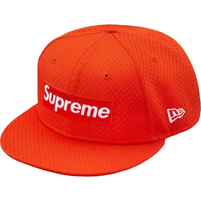 Pre-owned Supreme Men's  New Era Mesh Box Logo Cap In Orange