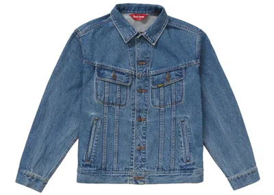 Pre-owned Supreme Men's  New York Painted Trucker Jacket In Blue