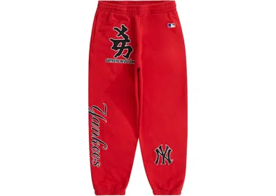 Pre-owned Supreme Men's  New York Yankees Kanji Sweatpant In Red