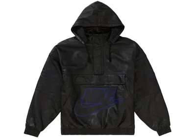 Pre-owned Supreme Men's  Nike Leather Anorak In Jacket Black