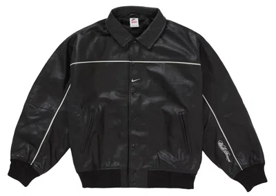 Pre-owned Supreme Men's  Nike Leather Varsity Jacket In Black