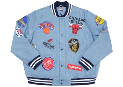 Pre-owned Supreme Men's  Nike/nba Teams Warmup Jacket In Denim