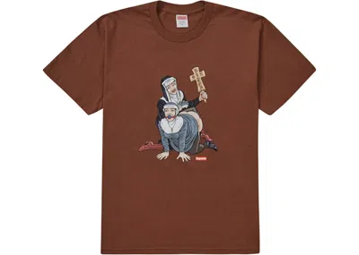 Pre-owned Supreme Men's  Nuns Tee Shirt In Brown