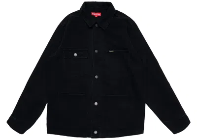 Pre-owned Supreme Men's  Ny Tapestry Denim Chore Coat In Black