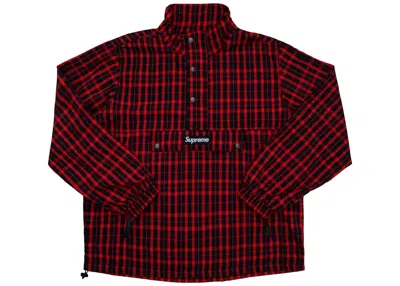 Pre-owned Supreme Men's  Nylon Plaid Pullover In Red
