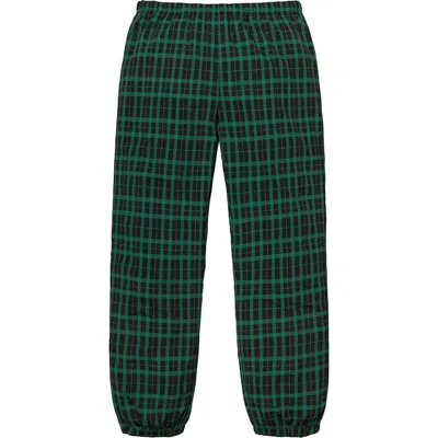 Pre-owned Supreme Men's  Nylon Plaid Track Pant In Green