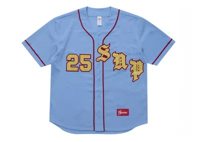 Pre-owned Supreme Men's  Old English Baseball Jersey In Light Blue