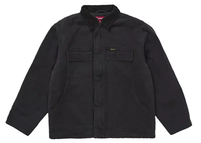 Pre-owned Supreme Men's  Old English Canvas Work Jacket In Black