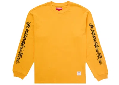 Pre-owned Supreme Men's  Old English Long Sleeve Top In Yellow