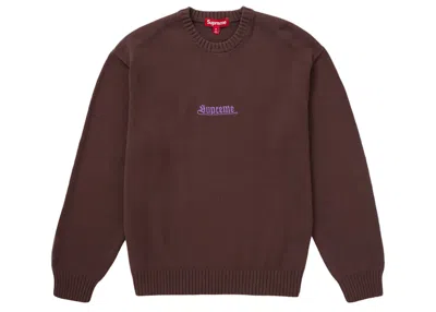 Pre-owned Supreme Men's  Old English Sweater In Brown