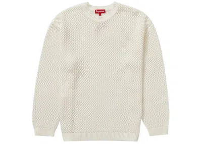 Pre-owned Supreme Men's  Open Knit Small Box Sweater In White