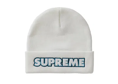 Pre-owned Supreme Men's  Outline Beanie (fw19) In White