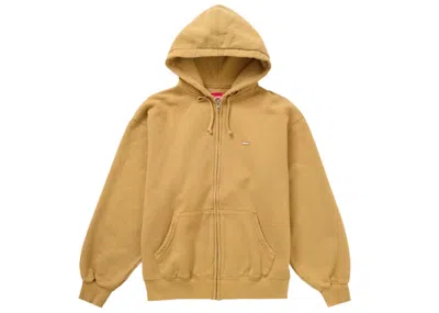Pre-owned Supreme Men's  Overdyed Small Box Zipup Hooded Sweatshirt In Sand