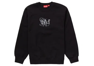 Pre-owned Supreme Men's  Overlap Crewneck Sweatshirt In Black