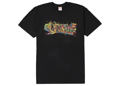 Pre-owned Supreme Men's  Paint Logo Tee Shirt In Black