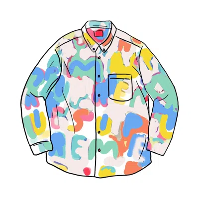 Pre-owned Supreme Men's  Painted Logo Shirt In Natural