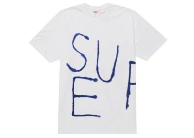 Pre-owned Supreme Men's  Painted Tee Shirt In White