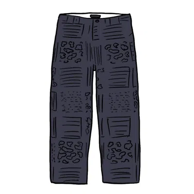 Pre-owned Supreme Men's  Paisley Grid Chino Pant In Navy Blue