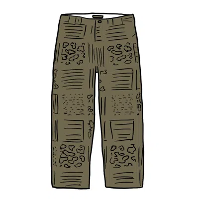 Pre-owned Supreme Men's  Paisley Grid Chino Pant In Olive In Green