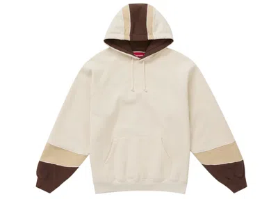 Pre-owned Supreme Men's  Paneled Hooded Sweatshirt (ss25) In Natural