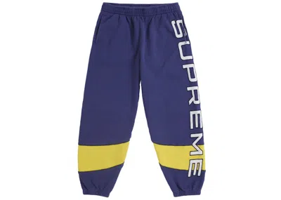 Pre-owned Supreme Men's  Paneled Sweatpant In Washed Navy Blue
