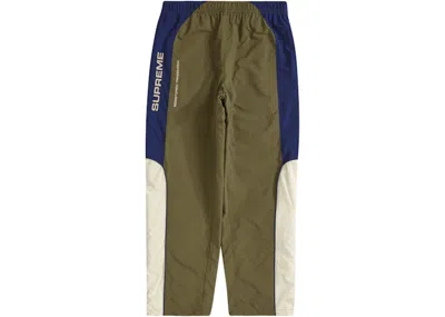 Pre-owned Supreme Men's  Paneled Track Pant (fw22) In Olive In Green