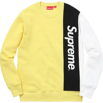 Pre-owned Supreme Men's  Panelled Crewneck Sweatshirt In Pale Yellow