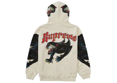 Pre-owned Supreme Men's  Panther Zip Up Hooded Sweatshirt In Natural