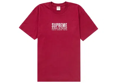 Pre-owned Supreme Men's  Paris Tee Shirt In Cardinal In Red