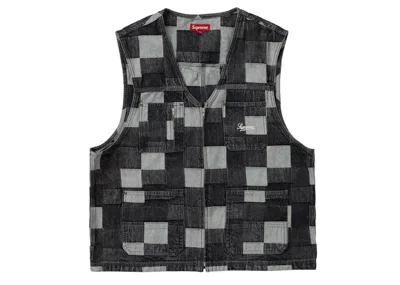 Pre-owned Supreme Men's  Patched Denim Vest In Black