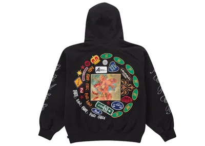 Pre-owned Supreme Men's  Patches Spiral Hooded Sweatshirt In Black
