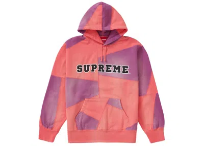 Pre-owned Supreme Men's  Patchwork Hooded Sweatshirt In Bright Coral In Orange