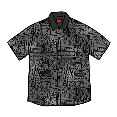 Pre-owned Supreme Men's  Patchwork Knit Zip Up Polo Shirt In Black