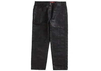 Pre-owned Supreme Men's  Patchwork Leather 5pocket Jean In Black