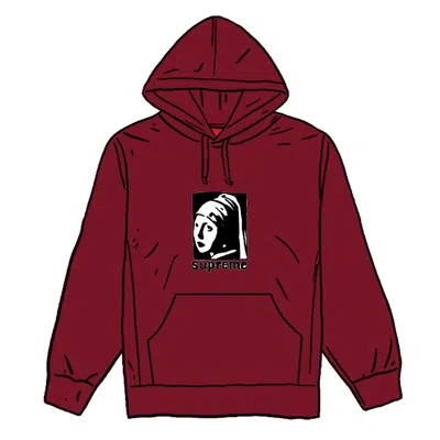Pre-owned Supreme Men's  Pearl Hooded Sweatshirt In Cardinal