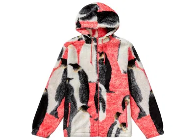 Pre-owned Supreme Men's  Penguins Hooded Fleece Jacket In Pink
