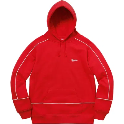 Pre-owned Supreme Men's  Piping Hooded Sweatshirt In Red
