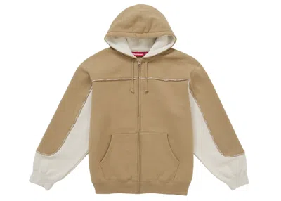 Pre-owned Supreme Men's  Piping Zip Up Hooded Sweatshirt In Brown