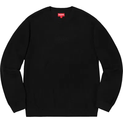 Pre-owned Supreme Men's  Pique Crewneck Sweatshirt (fw18) In Black