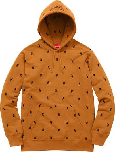 Pre-owned Supreme Men's  Playboy Hooded Sweatshirt In Rust