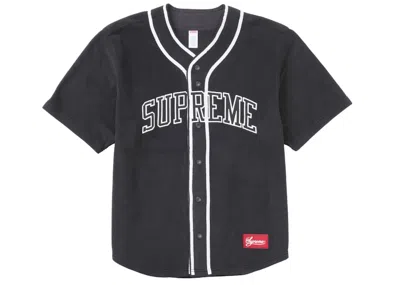Pre-owned Supreme Men's  Polartec Baseball Jersey In Black