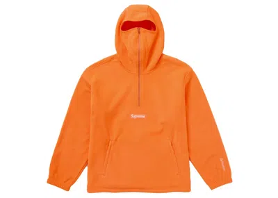 Pre-owned Supreme Men's  Polartec Facemask Half Zip Hooded Sweatshirt (fw24) In Orange
