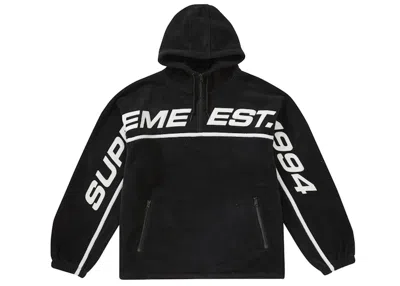 Pre-owned Supreme Men's  Polartec Half Zip Hooded Sweatshirt In Black