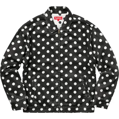 Pre-owned Supreme Men's  Polka Dots Rayon Work Jacket In Black