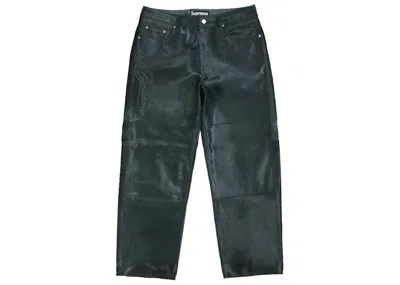 Pre-owned Supreme Men's  Ponyhair Loose Fit 5pocket Jean In Green